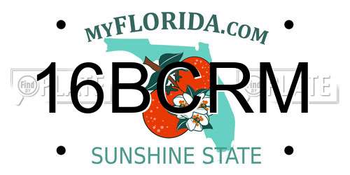 16BCRM Florida License Plate