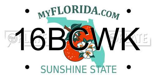 16BCWK Florida License Plate