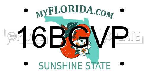 16BGVP Florida License Plate