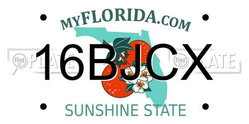 16BJCX Florida License Plate