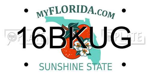 16BKUG Florida License Plate