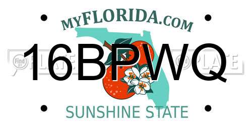 16BPWQ Florida License Plate