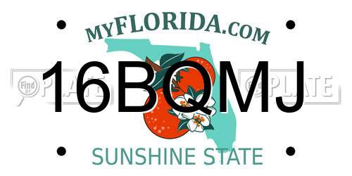 16BQMJ Florida License Plate