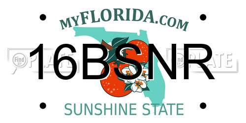 16BSNR Florida License Plate