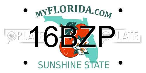 16BZP Florida License Plate