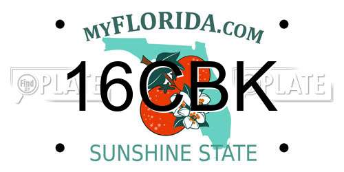 16CBK Florida License Plate