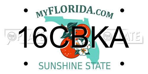 16CBKA Florida License Plate