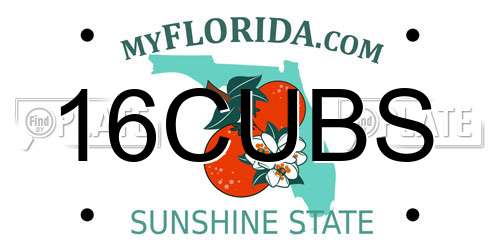 16CUBS Florida License Plate