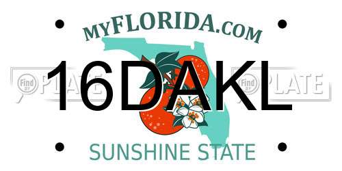 16DAKL Florida License Plate