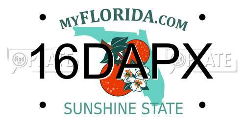 16DAPX Florida License Plate