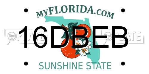 16DBEB Florida License Plate