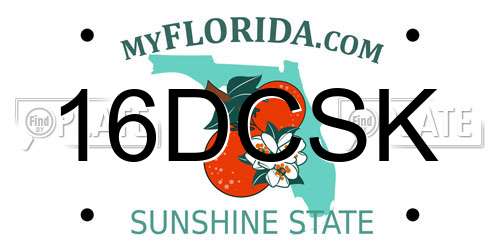 16DCSK Florida License Plate