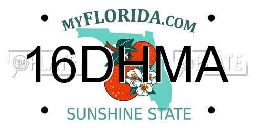 16DHMA Florida License Plate