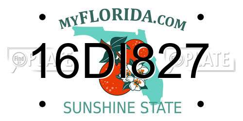 16DI827 Florida License Plate