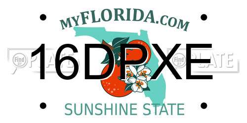 16DPXE Florida License Plate