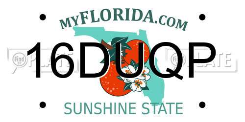16DUQP Florida License Plate