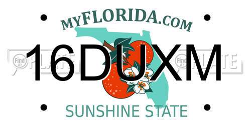 16DUXM Florida License Plate