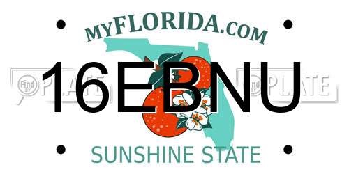 16EBNU Florida License Plate