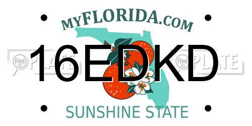 16EDKD Florida License Plate