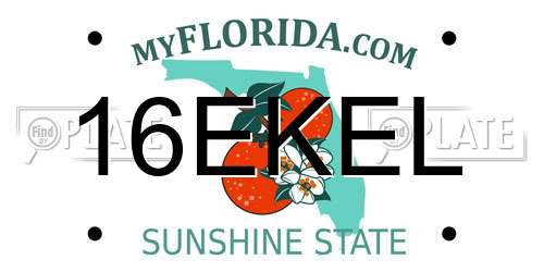 16EKEL Florida License Plate