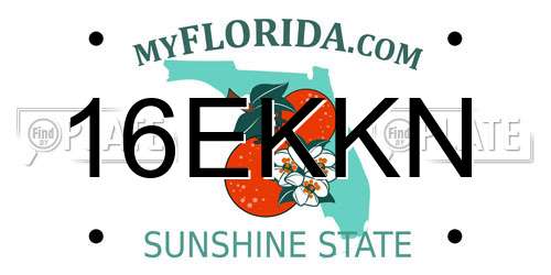 16EKKN Florida License Plate