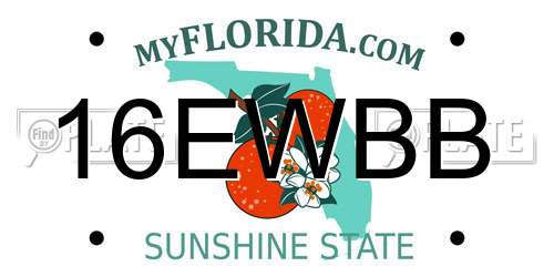 16EWBB Florida License Plate