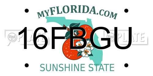 16FBGU Florida License Plate
