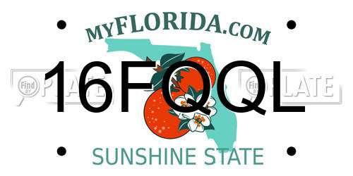 16FQQL Florida License Plate