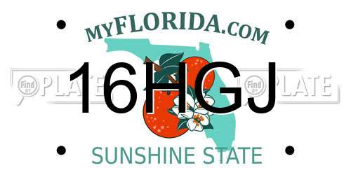 16HGJ Florida License Plate