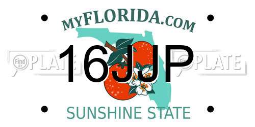 16JJP Florida License Plate