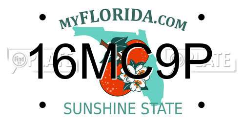 16MC9P Florida License Plate
