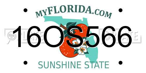 16OS566 Florida License Plate