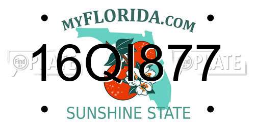 16QI877 Florida License Plate