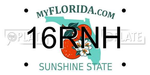 16RNH Florida License Plate