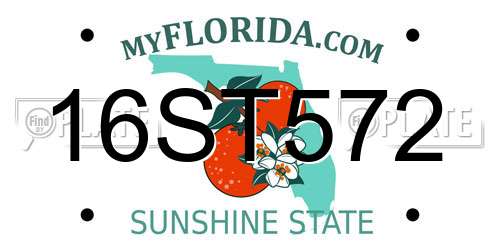 16ST572 Florida License Plate