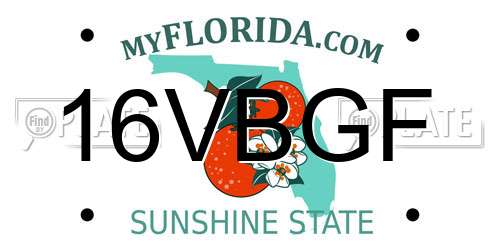 16VBGF Florida License Plate