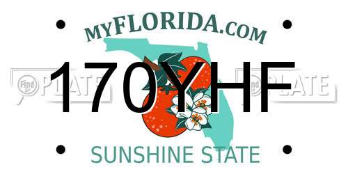 170YHF Florida License Plate