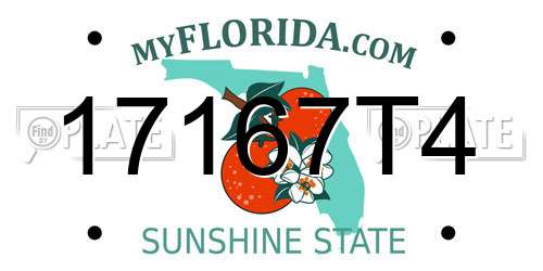 17167T4 Florida License Plate