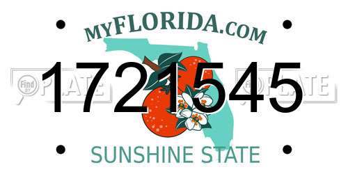 1721545 Florida License Plate