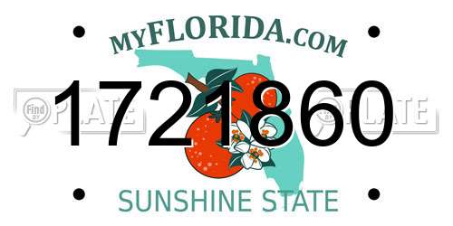 1721860 Florida License Plate