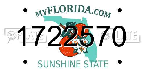 1722570 Florida License Plate