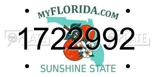 1722992 Florida License Plate