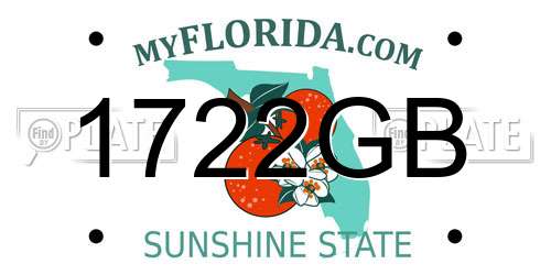 1722GB Florida License Plate