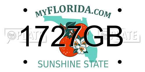 1727GB Florida License Plate