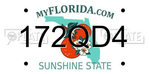172QD4 Florida License Plate