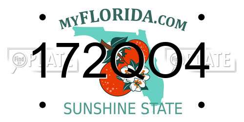 172QO4 Florida License Plate