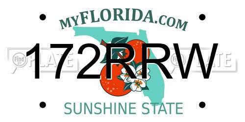 172RRW Florida License Plate