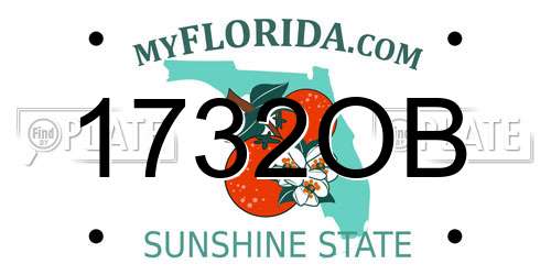 1732OB Florida License Plate