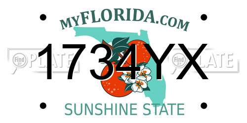 1734YX Florida License Plate