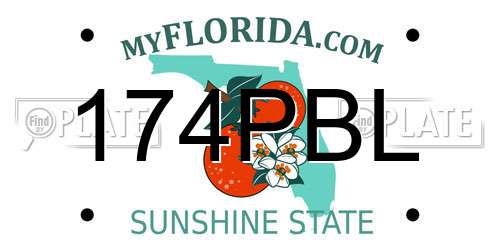 174PBL Florida License Plate